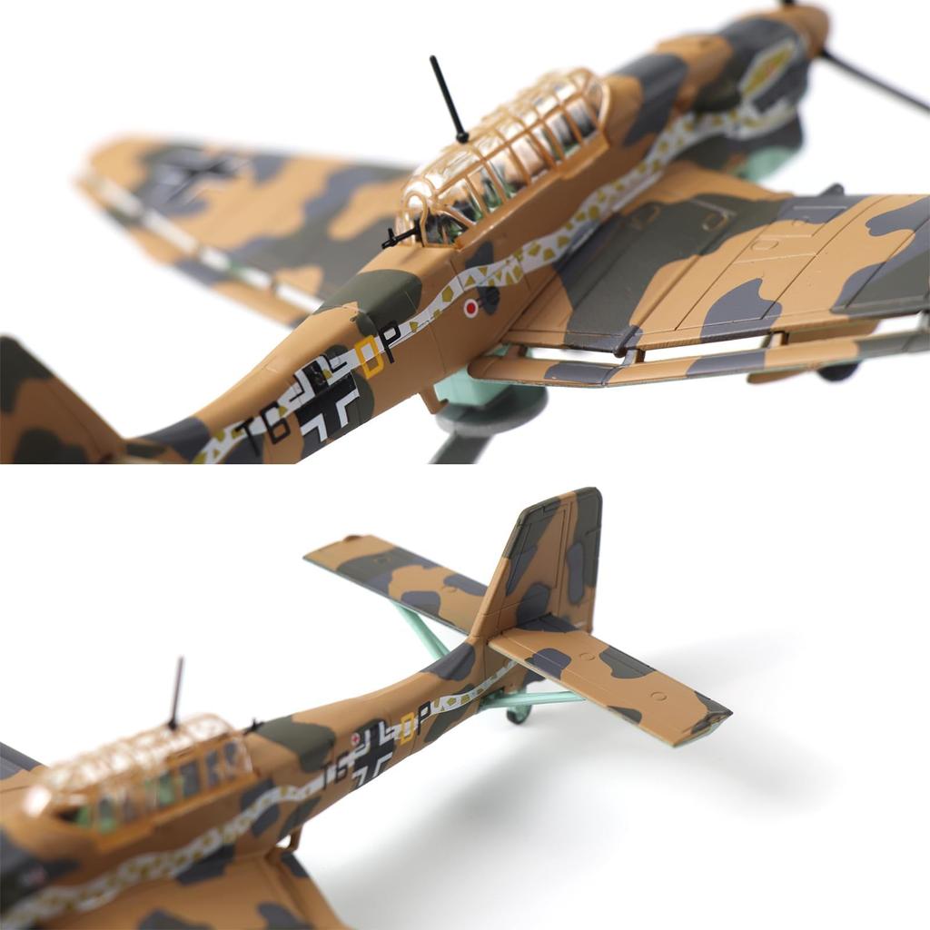 NUOTIE Junkers Ju 87 Stuka Metal Dive Bomber German WWII Military Diecast Ground Attack Aircraft Kit with Display Perfect for Collection or Gift 1/72