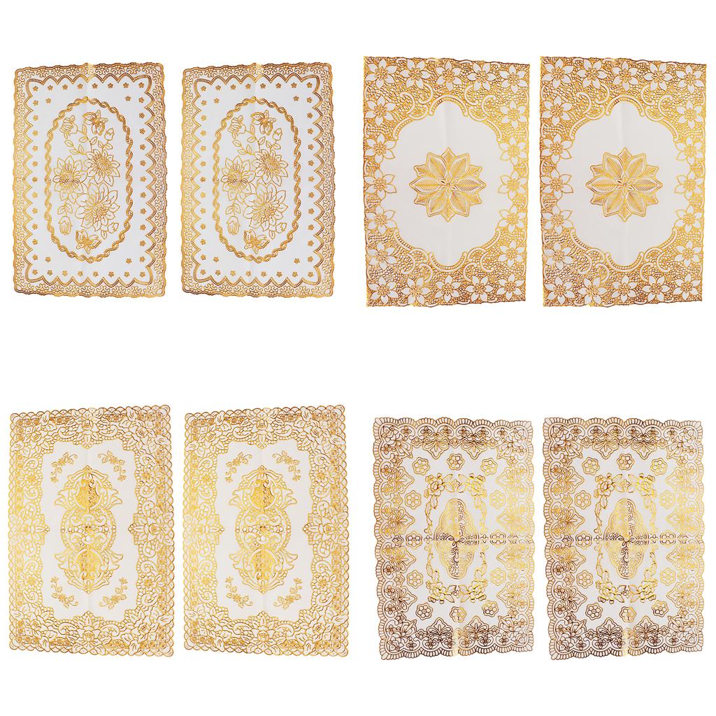 2 шт 30 см x 45 см ПВХ коврик для стола золотые салфетки подставки под чашки кухонное свадебное украшение