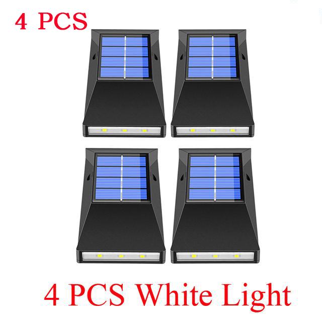 Светодиодный солнечный свет, открытый водонепроницаемый, 6 светодиодов, автоматическое включение ночью, на солнечной энергии, настенный светильник для украшения патио, сада