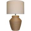Настольная лампа - DKD Home Decor - 25 Вт - Бежевый и Коричневый - Льняной абажур - Современный дизайн