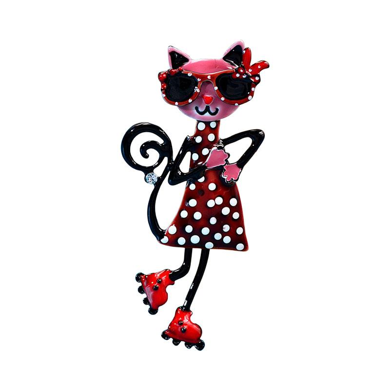 Женская милая сексуальная брошь в виде кошки, эмалированная масляная булавка в виде животного, женские, мужские, детские аксессуары, подарок