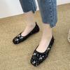 Fashion Sequined Soft-soled Shallow-mouth Ladyshoes Single Shoes 2025 Spring and Summer Versatile Flat-soled Comfortable Women's Shoes Women