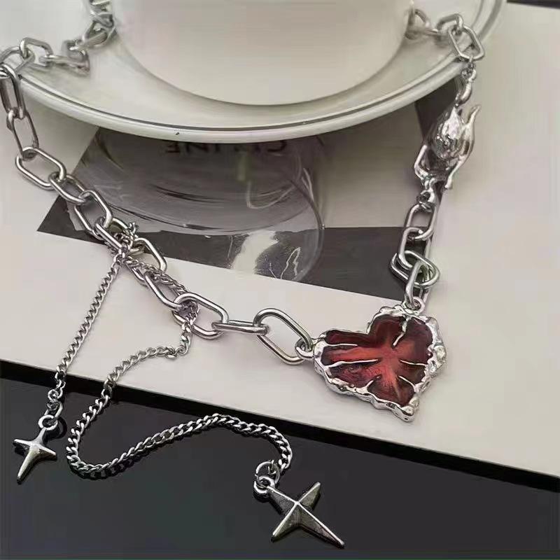 Ожерелье для женщин Sweet Cool Girl Punk Heart Chain Cuisine Jewelry ARI