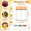4Pcs 500ml Clear Glass Jars with Airtight Lids Oats Containers Stackable Wide Mouth Oatmeal Containers for Yogurt Pudding Jam