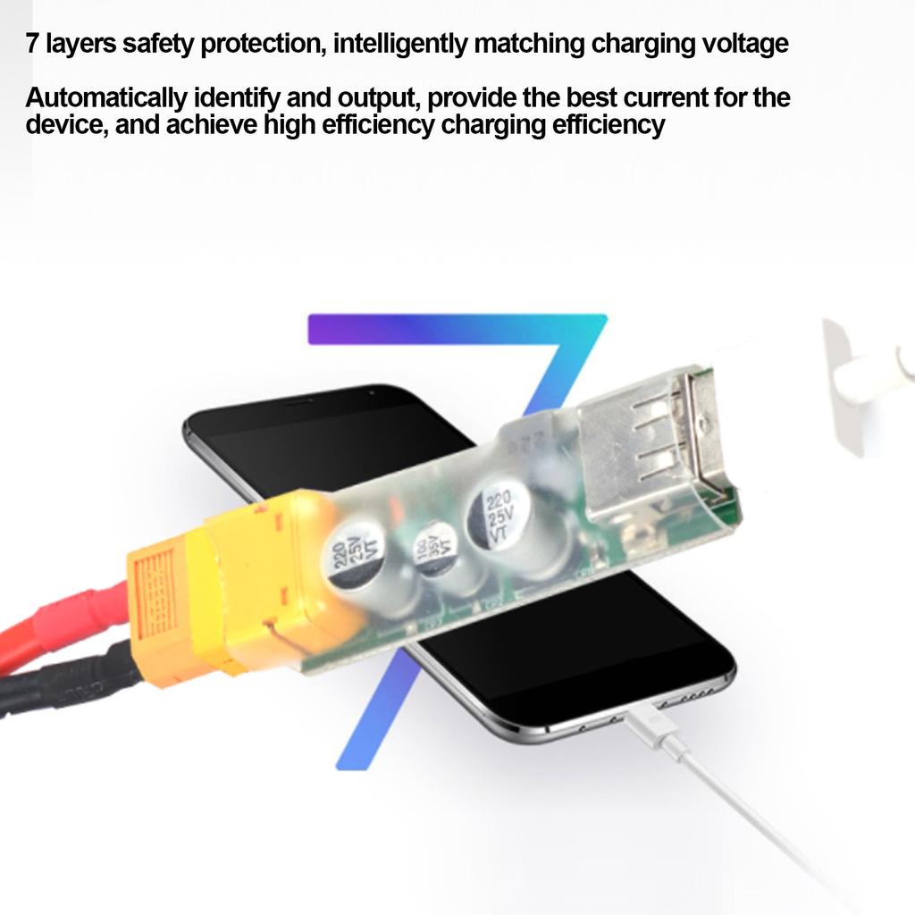 RC Battery to USB Charger Fast Charging Charger Converter with XT60 Plug For Model Aircraft RC Lipo Battery