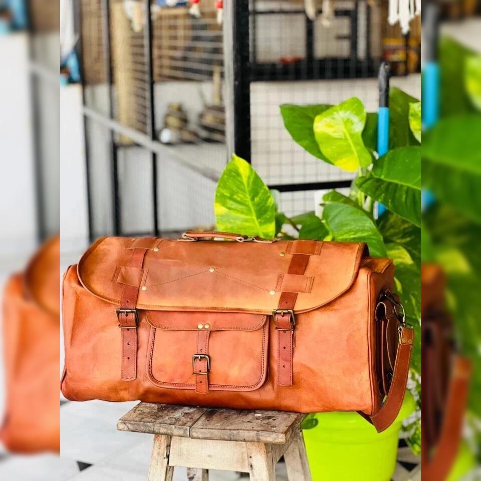 Кожаная дорожная сумка Genuine Gym Vintage Goat Duffle