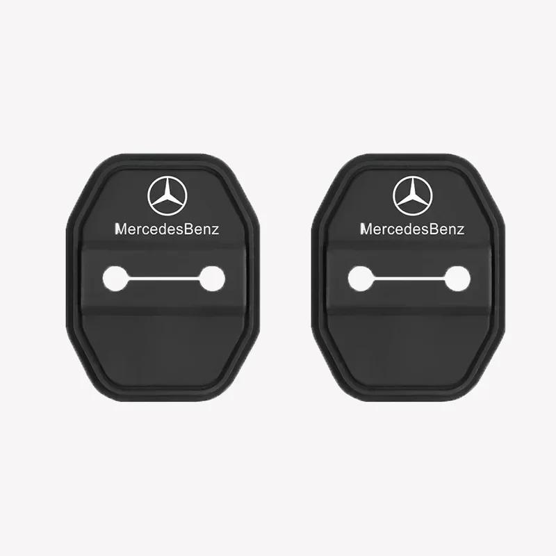 SFL1  Car Silicone Door Lock Cover Protective Cap Stickers Accessories For Mercedes Benz AMG W126 W140 W190 W222 4MATIC W204 W212 W203