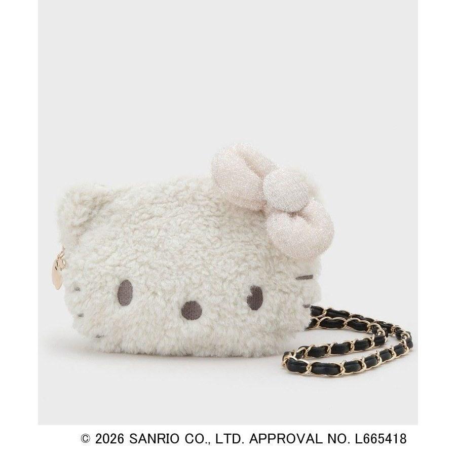 Opaque.Clip Hello Kitty Face-Shaped 2WAY Sparkly Mini Shoulder Bag Opaque Dot Clip White Black Beige