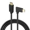 Кабель USB Type-C папа-папа, угловой 90 градусов, 10 Гбит/с, для передачи данных, USB-провод для зарядки телефона, с прямым углом