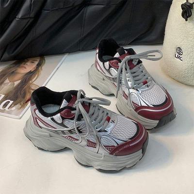 Зимние бордовые бархатные кроссовки на платформе для женщин, новинка 2025 года, повседневная спортивная обувь на высокой подошве, теплые хлопковые туфли