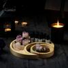 Moon Star Wooden Plate Jewelry Tray Smooth Edge Burr Free Dessert Party Serving Tray Ramadan Decoration