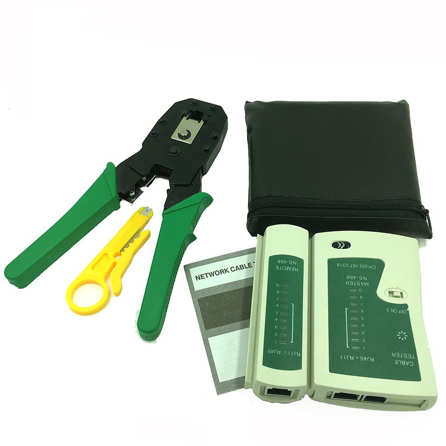 Клещи для зачистки и обжима, клещи для зажима сетевого кабеля + профессиональный тестер сетевого кабеля RJ45 RJ11 RJ12 CAT5 UTP, тестер кабеля LAN