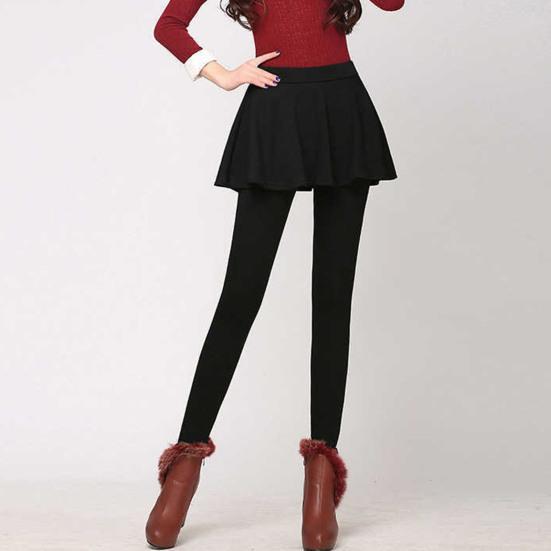 Женские брюки осень-зима, имитация двухсекционного высокоэластичного А-силуэта, плиссированная юбка в стиле пэчворк