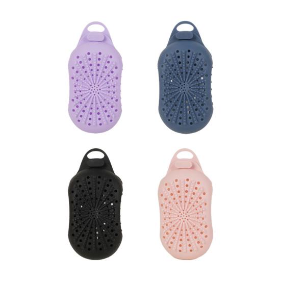 Силиконовый мешочек для мыла с дренажными отверстиями, дизайн с кнопкой, двусторонний отшелушивающий мешочек для мыла, кармашек для хранения мыла, мочалка для душа