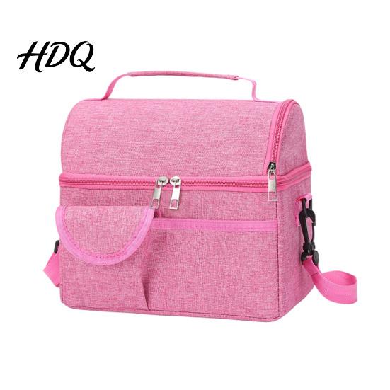 Large Capacity Insulated Lunch Bag with Adjustable Shoulder Strap Double Layer Durable Thermal for Drinks And Fruits Organizer Reusable Waterproof