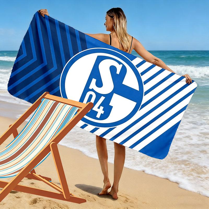 Schalke 04 Print Beach Towel, Large Soft Quick Dry Towel for Beach Camping Swimming