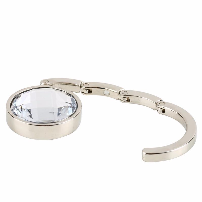 1Pcs Portable Women Purse Folding Rhinestone Crystal Alloy Handbag Bag Hanger Hook Holder