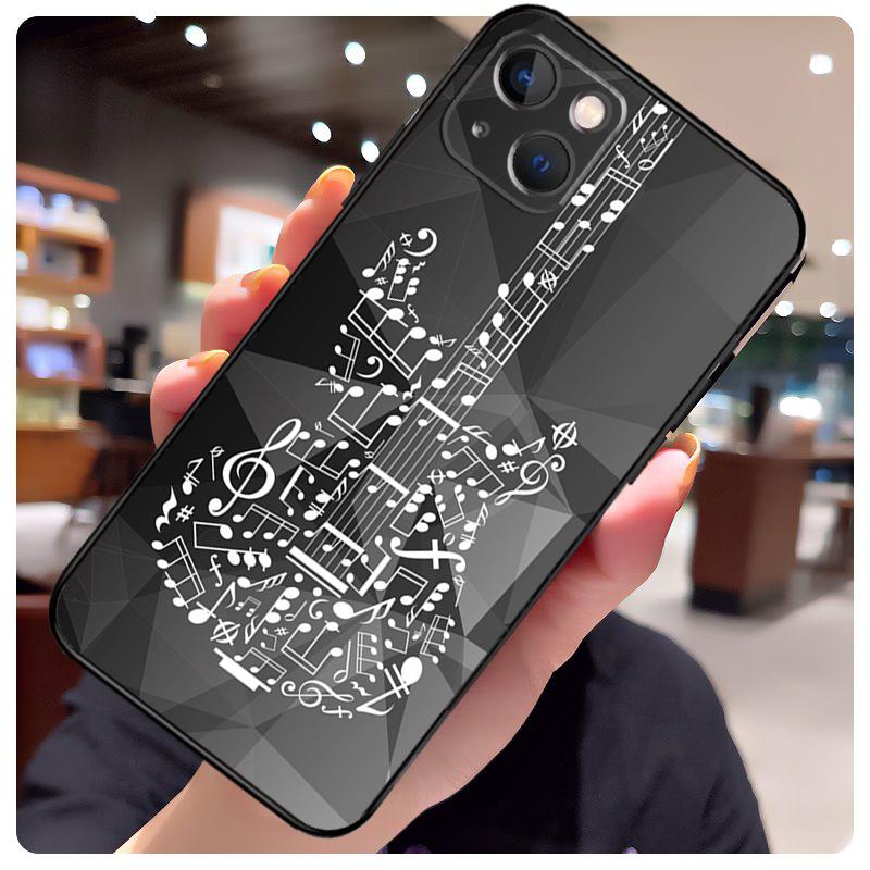 Чехол-кейс с рисунком гитарной музыки для iPhone 16 13 14 11 12 15 Pro Max X XR XS Max Plus 14 Plus Задняя крышка
