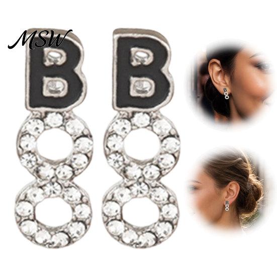 Comfortable Wear Holiday Ornaments 1 Pair Halloween BOO Earrings for Women, Sparkly Rhinestone Boo Black Dripping Letter Jewelry Stud Earrings,