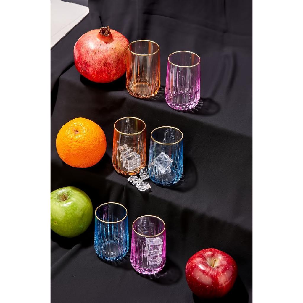 6 позолоченных стаканов для кофе Nova, цветной презентационный стакан для безалкогольных напитков 100cc