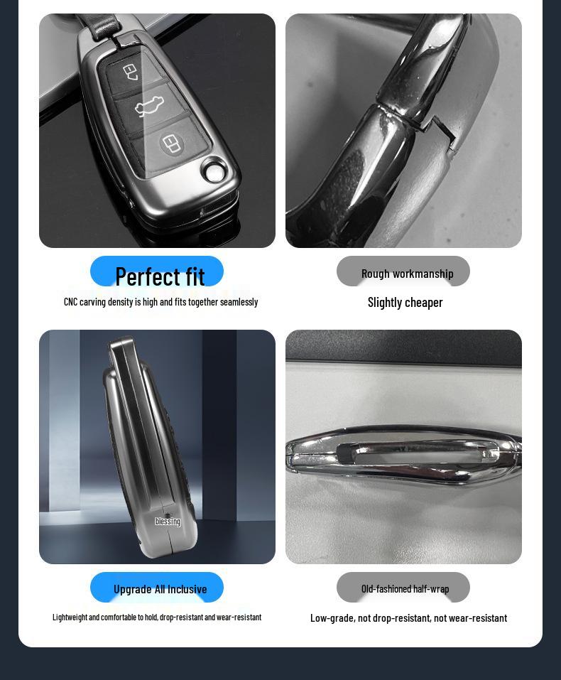 FAW Besturn Key Cover: Fits 12-18 B70, B90, 16-19 B50 Metal Shell