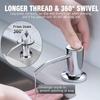 Дозатор мыла для раковины 360° из нержавеющей стали, кухонный, ручной, для жидкого мыла, длина 2,17 дюйма