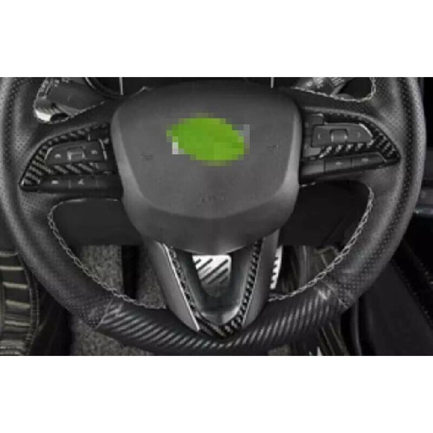 Real Carbon Fiber Steering Wheel Sheet Cover Trim 3PC For Cadillac XT4 -