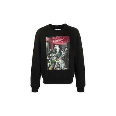 Черные мужские топы с круглым вырезом Caravaggio Painting OMBA025E20FLE0041010