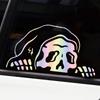 Peeking Skeleton Car Decal Водонепроницаемые наклейки на Хэллоуин со скелетом Реалистичные наклейки с изображением черепа ужасов Готическое украшение для автомобиля для путешествий