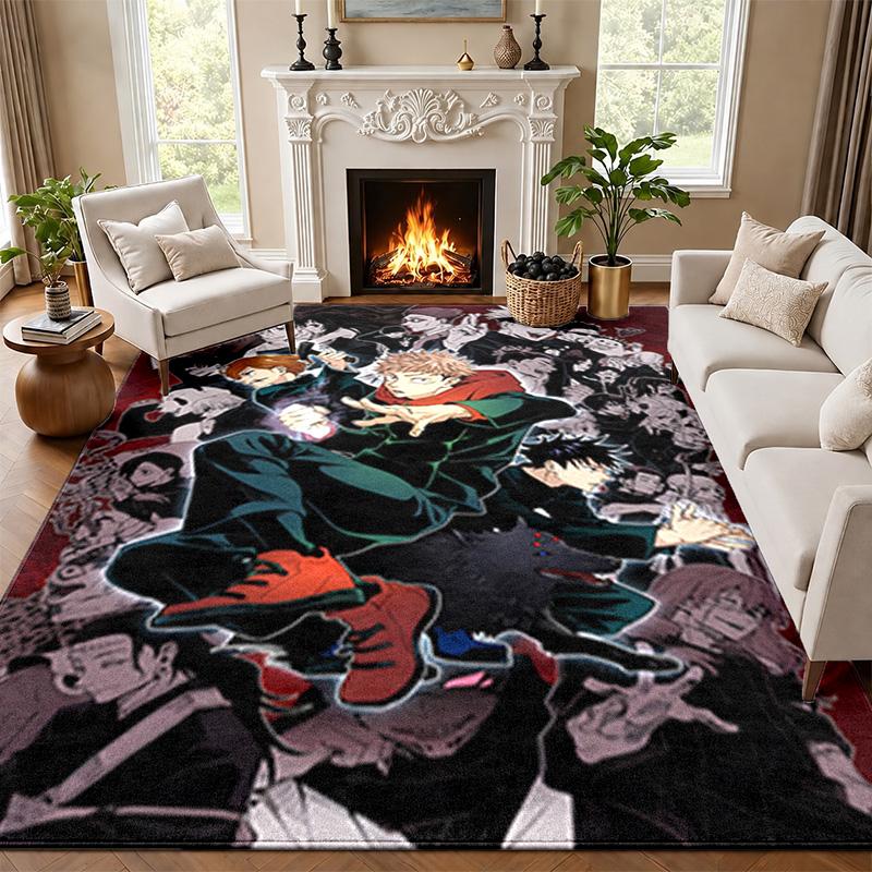 Jujutsu Kaisen Carpet Door Mat for Living Room or Bedroom Protective Mat Under Chair Office Decoration Christmas Gift Birthday Present