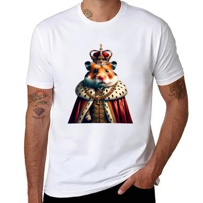 Хомяк Император Футболка хлопковые футболки мужчина 100% г мужские футболки для мужчин мужская футболка роскошная Футболка
