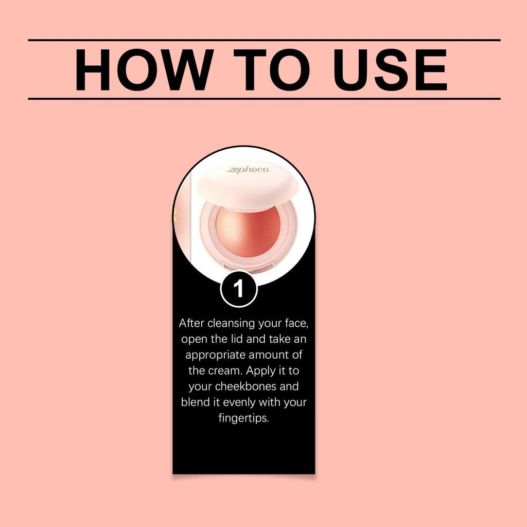 Zephoco Orange Silky Moisturizing Blush - Portable, Fine Powder with Excellent Color Payoff for Daily Use