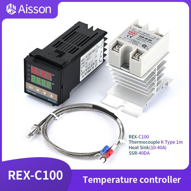 REX-C100 ПИД-регулятор температуры, тип K, один вход, цифровой дисплей, термостат, AC110V-240V, релейный выход SSR, 400℃
