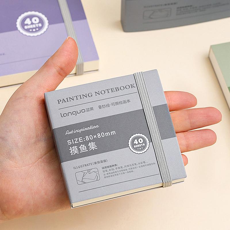 250Gsm Бумага разрываемая тетрадь для рисования Справочник 40 листов Профессиональный толстый картон Акварельный альбом для рисования Граффити Мини-книги