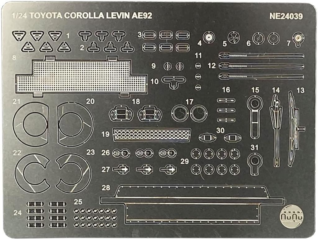 Гоночная серия Toyota Corolla Levin AE92 1989 JTC SUGO Detail Up Parts Пластиковые детали для моделей NE24039 Цвет литья Platts/NuNu 1/24