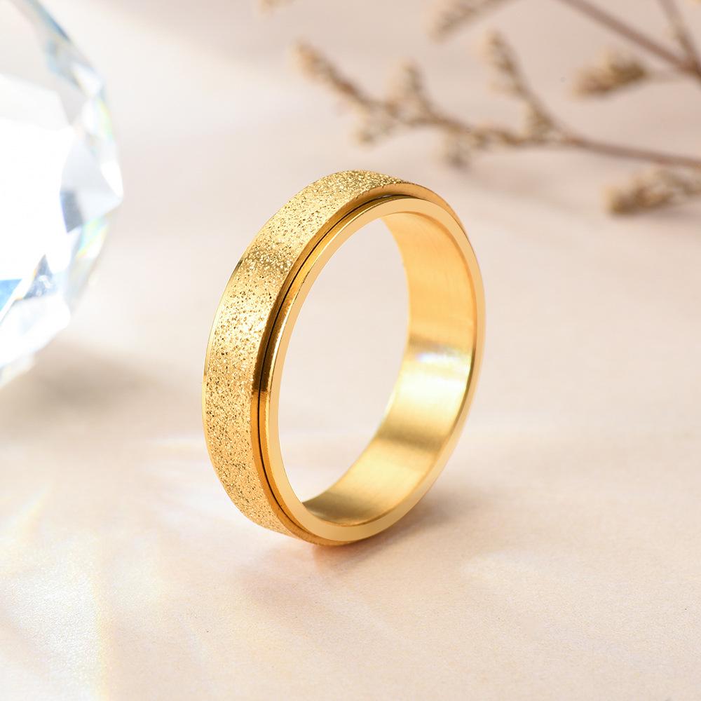 Семицветное матовое вращающееся кольцо из титановой стали