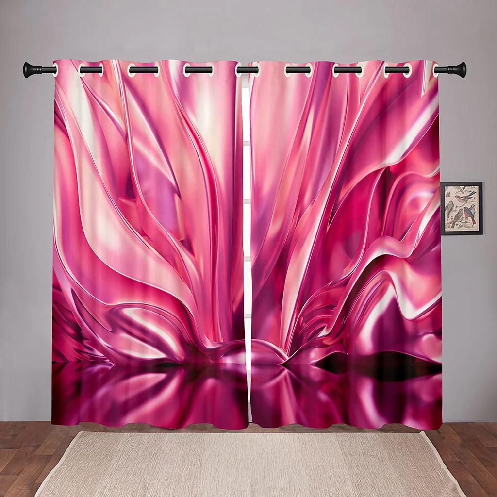 Render Abstract Art Wavy Blackout Window Curtain for Bedroom Living Room Bathroom Kicthen Door Hall Home Hook High Shading New
