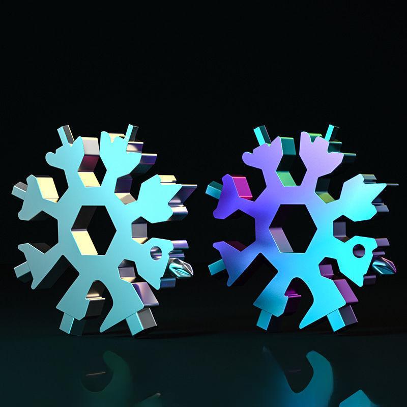 Многофункциональный гаечный ключ Douyin 18-в-1 в форме снежинки — легкий, портативный стальной восьмигранный и шестигранный инструмент