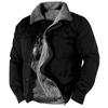 Men's Winter Halloween Casual Print Long Sleeve Button Thick Coat