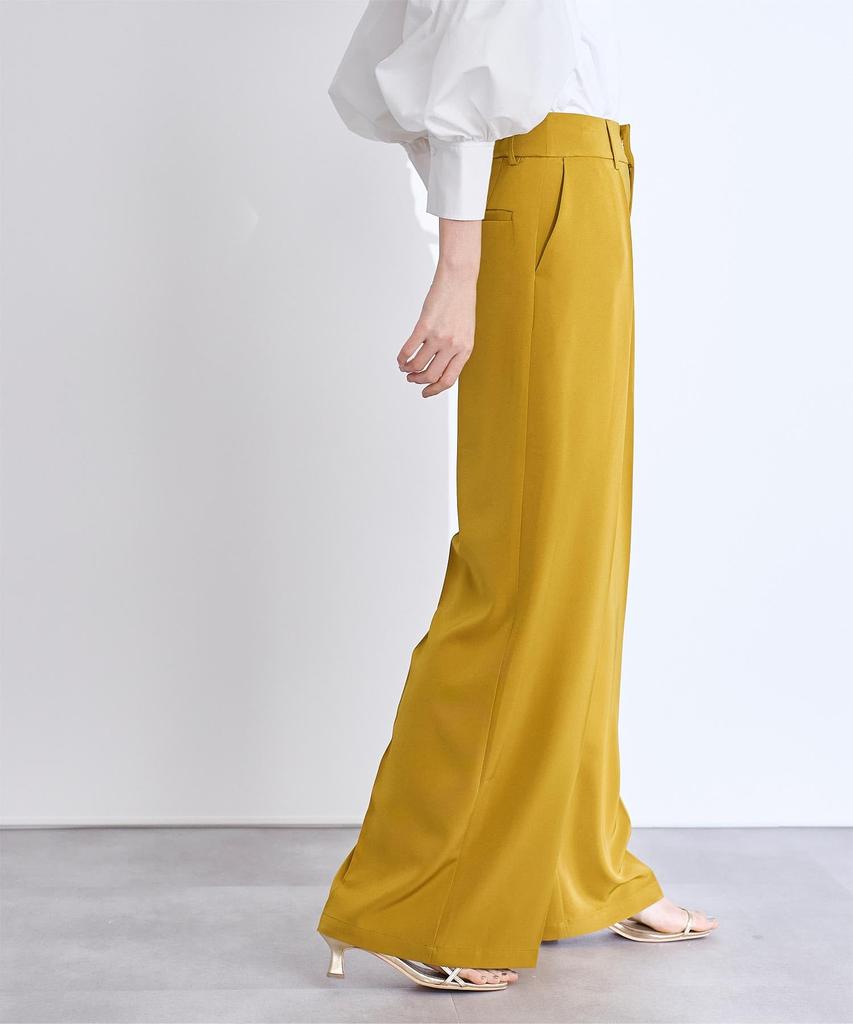 Yours Wide Pants BDXN1808 Camel One-Tuck High-Waist S,