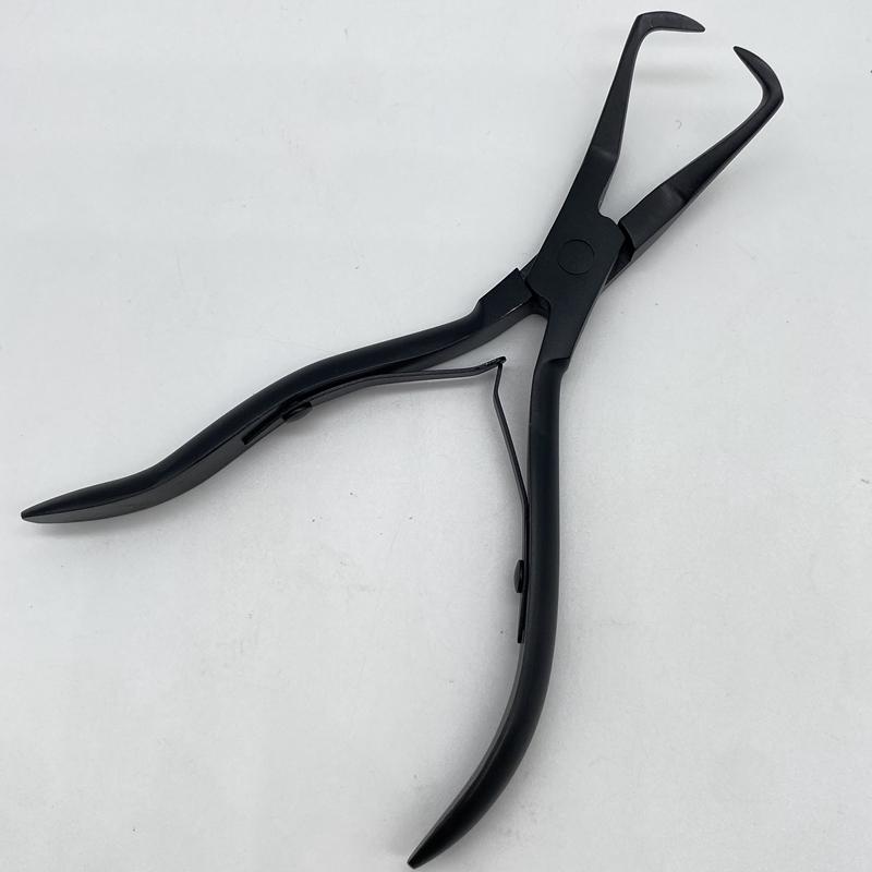 1 предмет, 5,5-дюймовые серебряные зажимы из нержавеющей стали, плоскогубцы для наращивания волос с двумя крючками, инструменты для удаления кератиновых наращенных волос