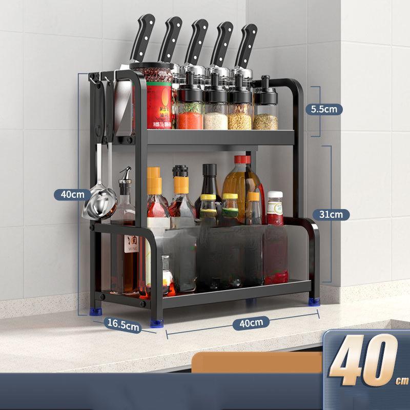 2/3-слойная кухонная полка для хранения, стеллаж для хранения приправ из нержавеющей стали, полка для палочек для еды, органайзер, органайзер для банок с ножами, аксессуары для дома, без перфорации