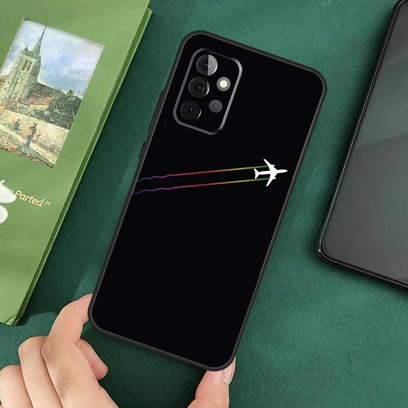 Мягкий чехол с рисунком самолета для Samsung Galaxy A54 A53 A73 A13 A71 A51 A14 A52 A32 A12 A22 A52S