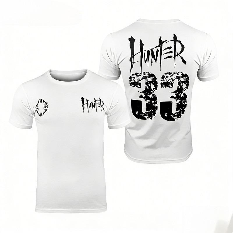 Hunter Band's Trendy Rock American High Street Dark and Simple Style Men's and Women's Pure Cotton Short-sleeved T-shirt
