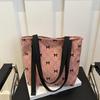 Bow Pattern Commuting Bag Corduroy Handbag Large Capacity Women Tote Bag Multi-pockets Fashion Shoulder Bag ARI