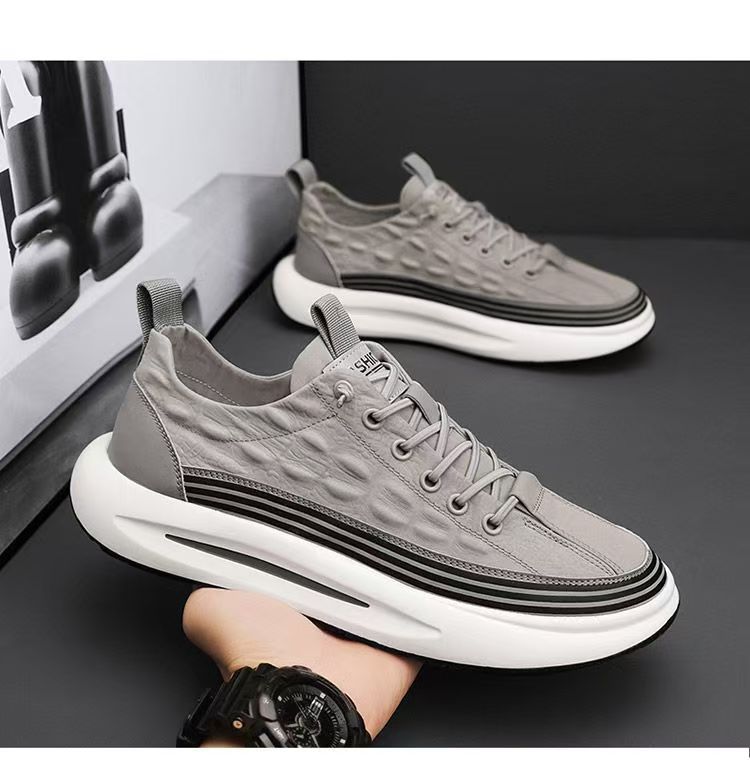 Весенние новые мужские туфли мягкая подошва универсальная трендовая повседневная обувь спортивная обувь на платформе мужская модная обувь из искусственного шелка мужская обувь