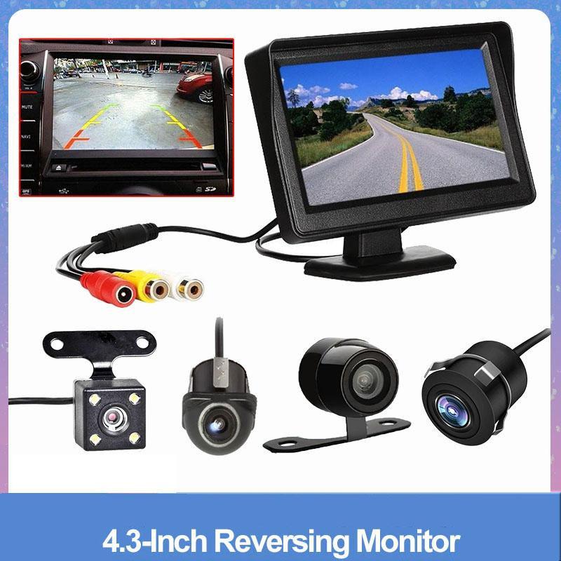 4,3-дюймовый автомобильный зеркальный монитор, ЖК-экран, вид сзади автомобиля, обратная резервная Автомобильная светодиодная камера, видеопарковка, простая установка, входной экран, NTSC PAL