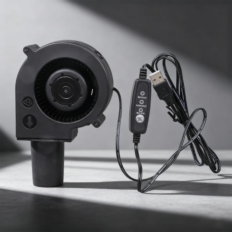 Портативный USB-вентилятор-воздуходувка 3800 об/мин Для уличного кемпинга, барбекю, костровища, оптимизации пламени