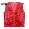 Unisex Sequin Tank Top Shiny Vest for Kids Adults, Sparkling Disco Party Vest, Halloween Performance Clothing Sleeveless Costume Christmas And