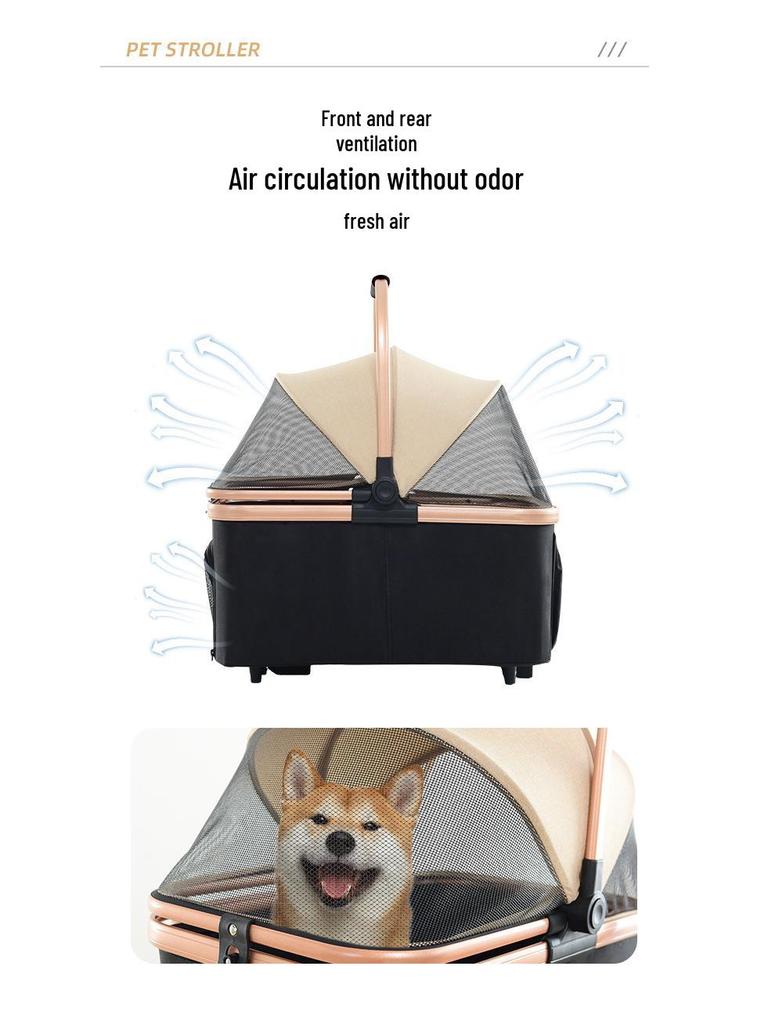 BNDC Universal Large Space Foldable Pet Stroller for Cats and Dogs